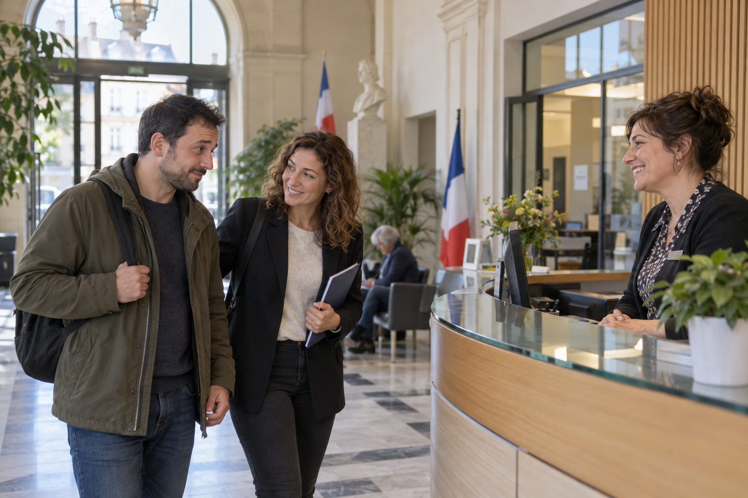 Personne accompagnée lors d’une visite en mairie