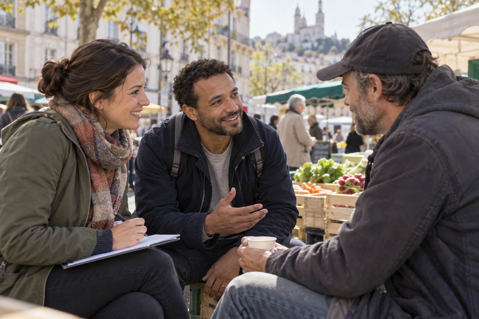 Équipe allant à la rencontre d’une personne éloignée de l’emploi