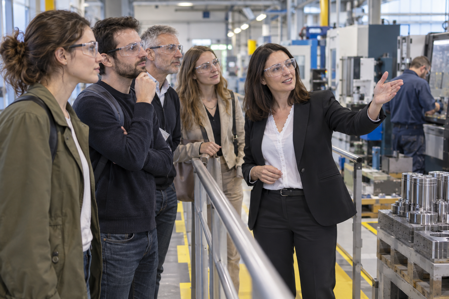 Groupe découvrant les métiers d’une entreprise industrielle